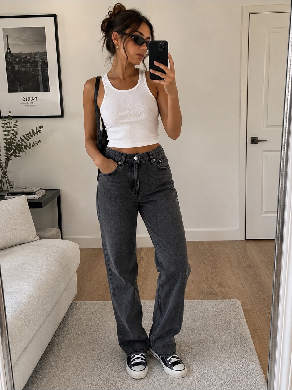 Abercrombie & Fitch Washed Charcoal Straight Leg Jeans